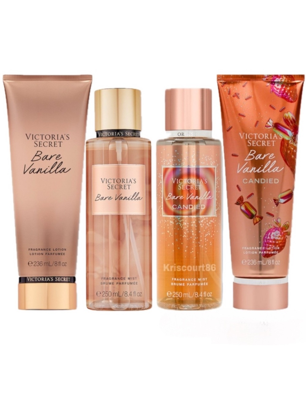 VS Bare Vanilla 4PC Candied Flanker Set FULL-SIZE NEW